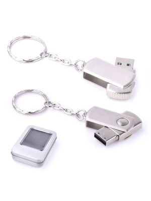4 GB Döner Kapaklı Metal Anahtarlık USB Bellek