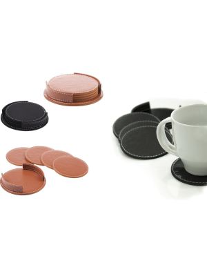 4'lü Set Suni Deri Bardak Altlığı