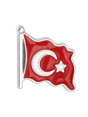 Türk Bayrağı Mineli Yaka Rozeti (İğneli)